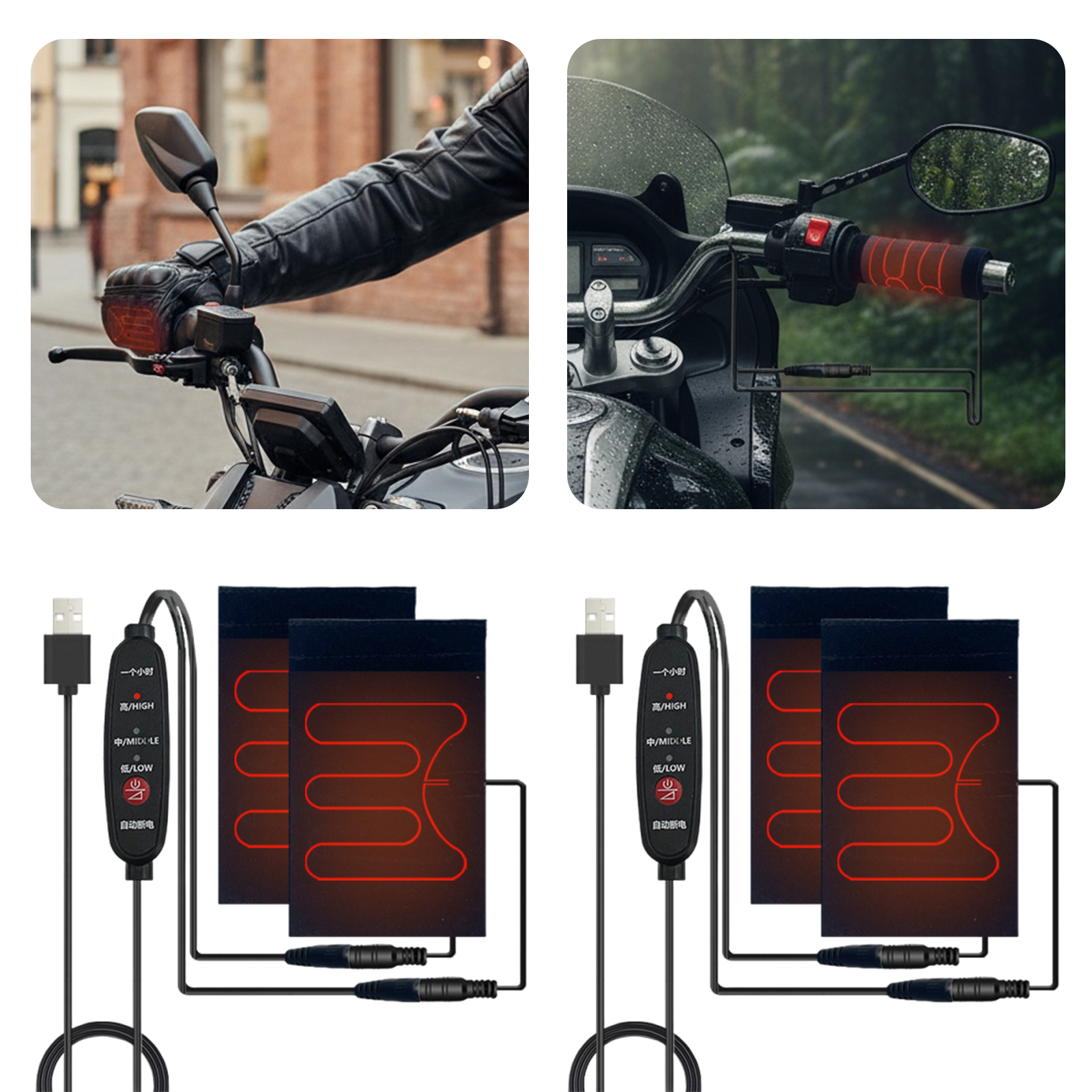 Cycling Heat Gear - 5V Handlebar Heating Cover USB Electric