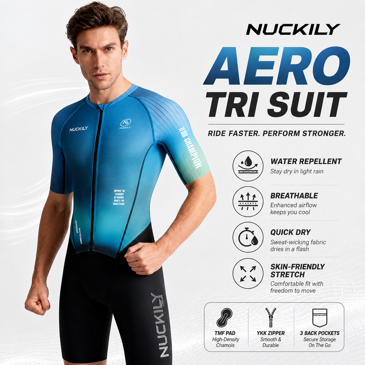 NUCKILY Men Triathlon Suit Aer - Triathlon Cycling Kit recensie en prijs