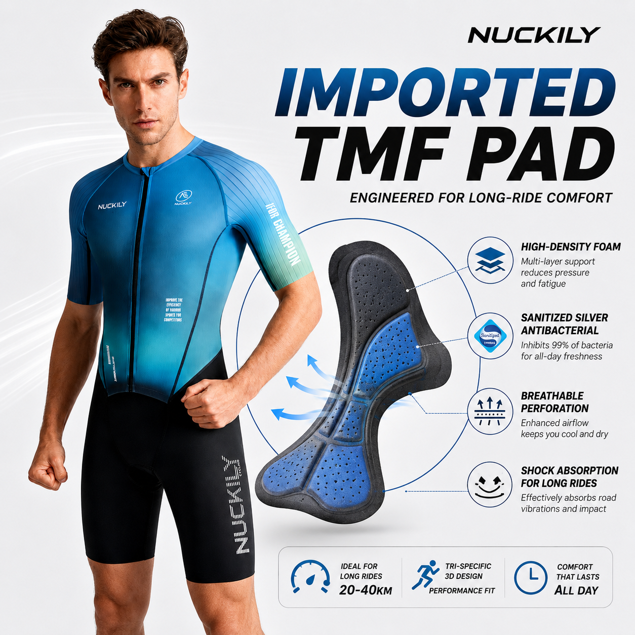 NUCKILY Men Triathlon Suit Aer - Triathlon Cycling Kit recensie en prijs